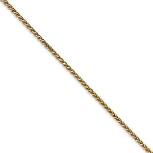1.4mm 14k Yellow Gold Solid Diamond Cut Spiga Chain Necklace, 20 Inch